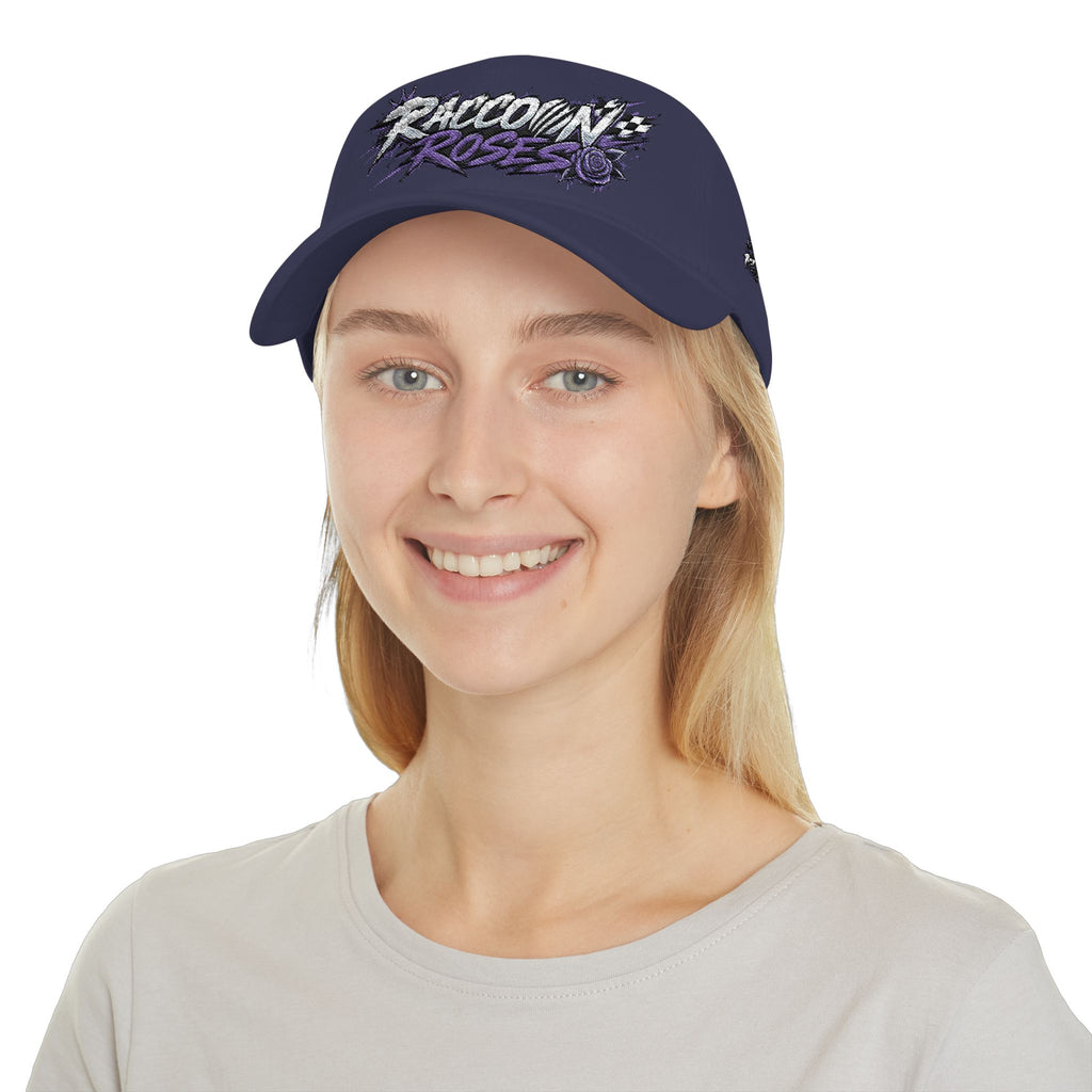 Raccoons Roses Low Profile Baseball Cap