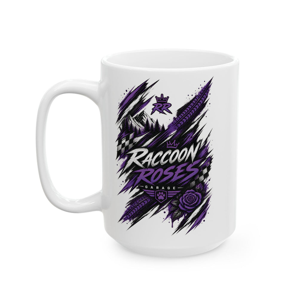 Raven Skull Gaming Ceramic Mug (11oz, 15oz) – Dark Purple Skull & Headphones Coffee Cup