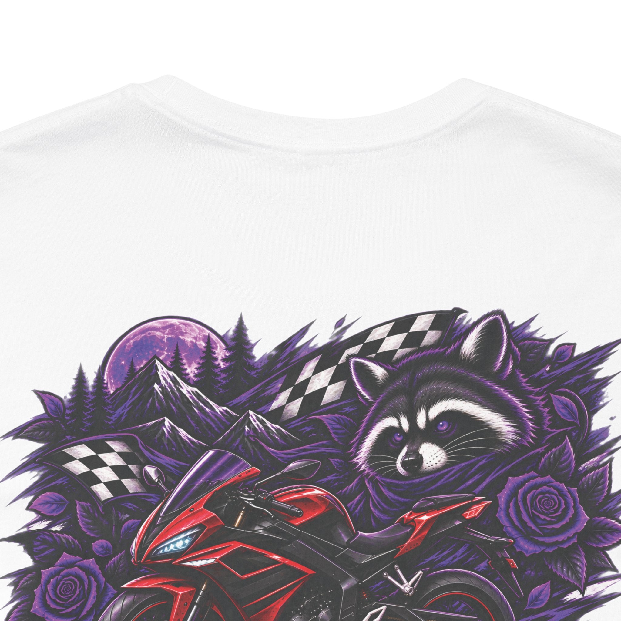 Raccoon Rose Motorcycle Graphic Tee
