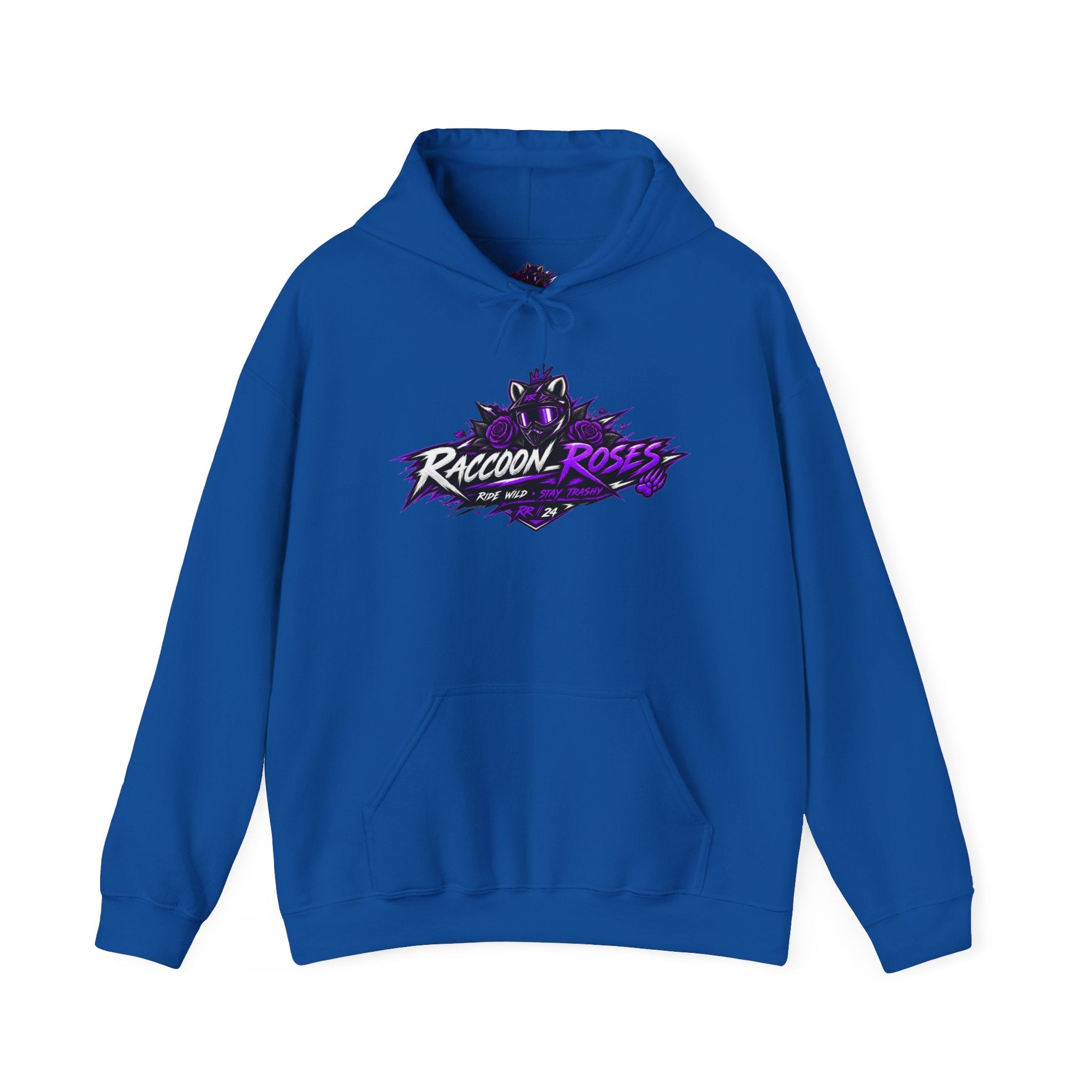 Raccoon Roses Graphic Hoodie — Purple Gamer Streetwear