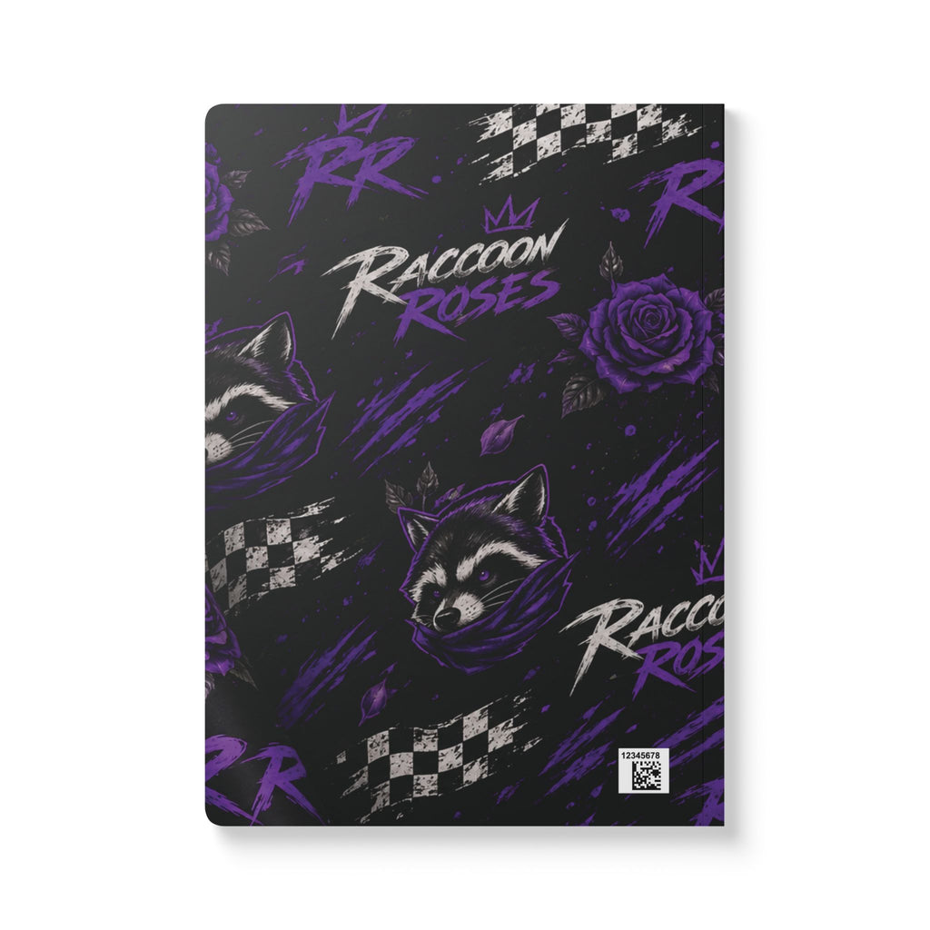 Softcover Journal — Raccoon Roses Purple Racing Pattern