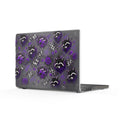 Purple Raccoon Pattern Clear MacBook Case – Floral, Checkerboard & Gothic Vibe