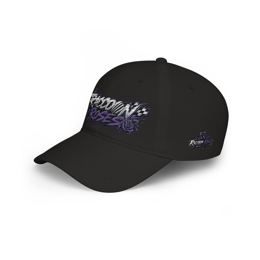 Raccoons Roses Low Profile Baseball Cap