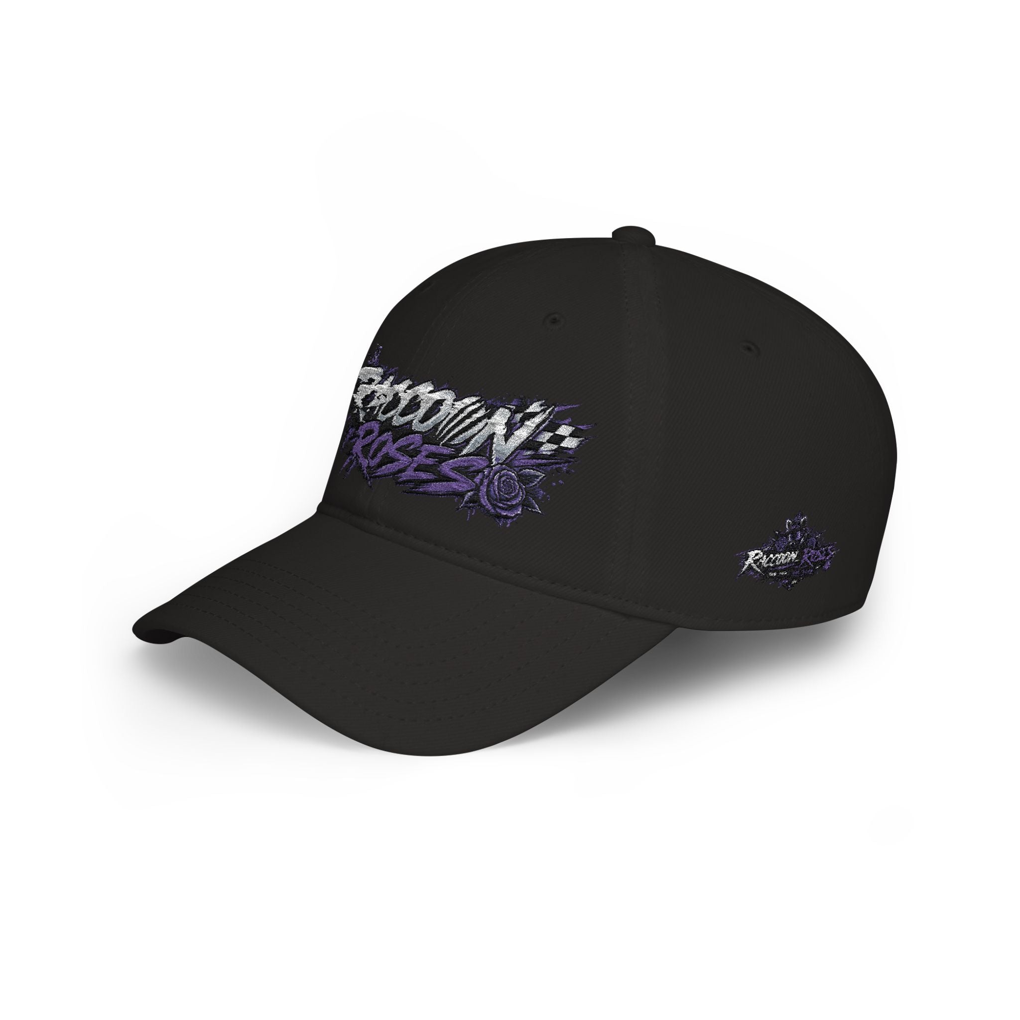 Raccoons Roses Low Profile Baseball Cap