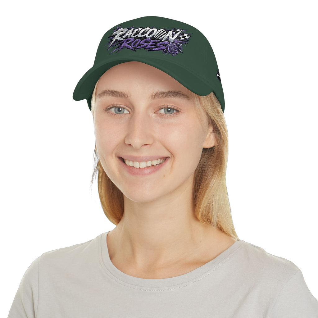 Raccoons Roses Low Profile Baseball Cap