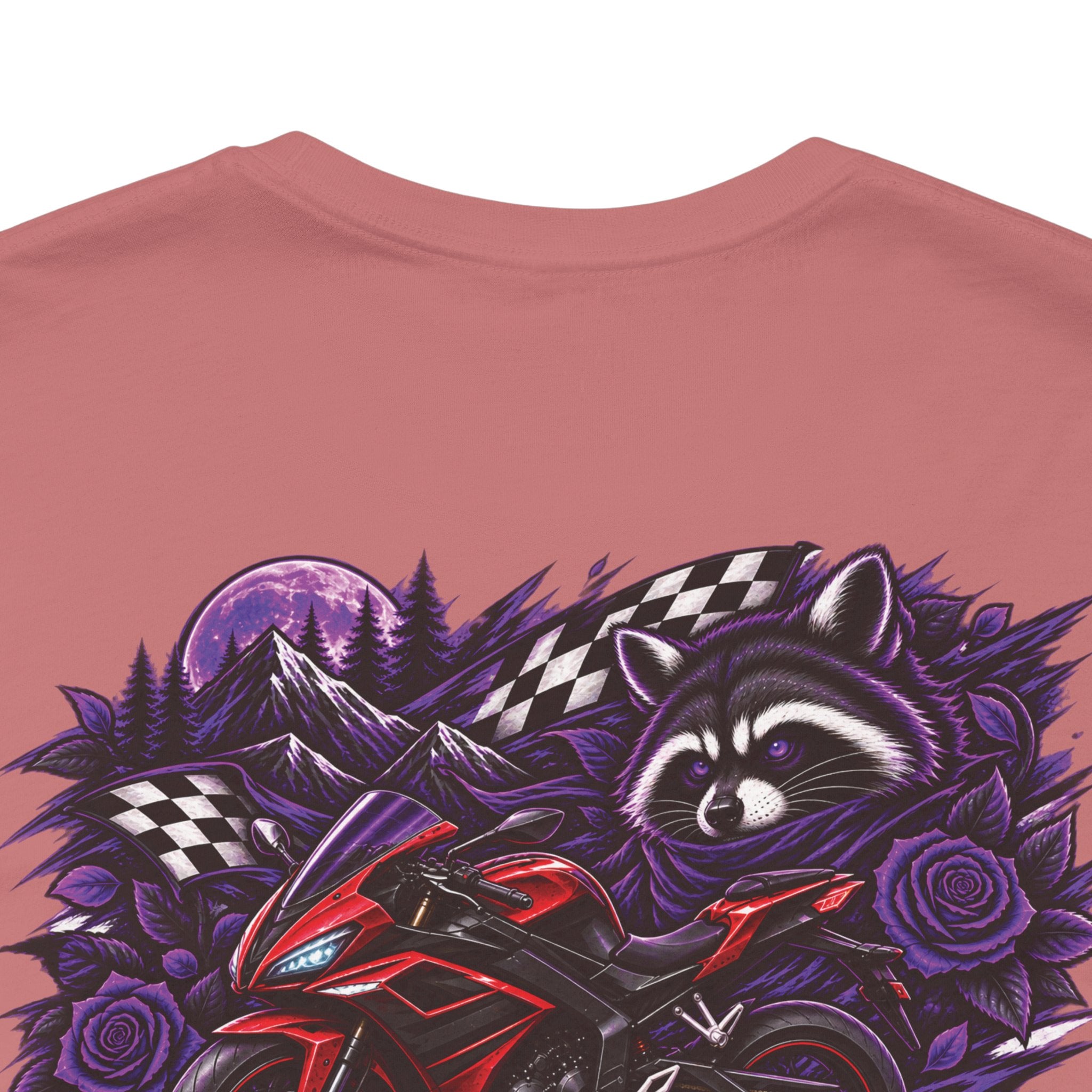 Raccoon Rose Motorcycle Graphic Tee