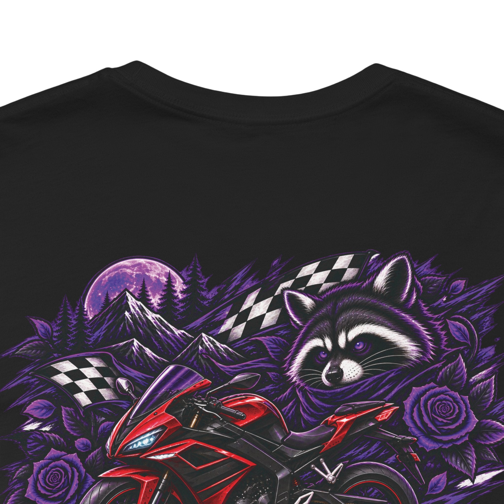 Raccoon Rose Motorcycle Graphic Tee