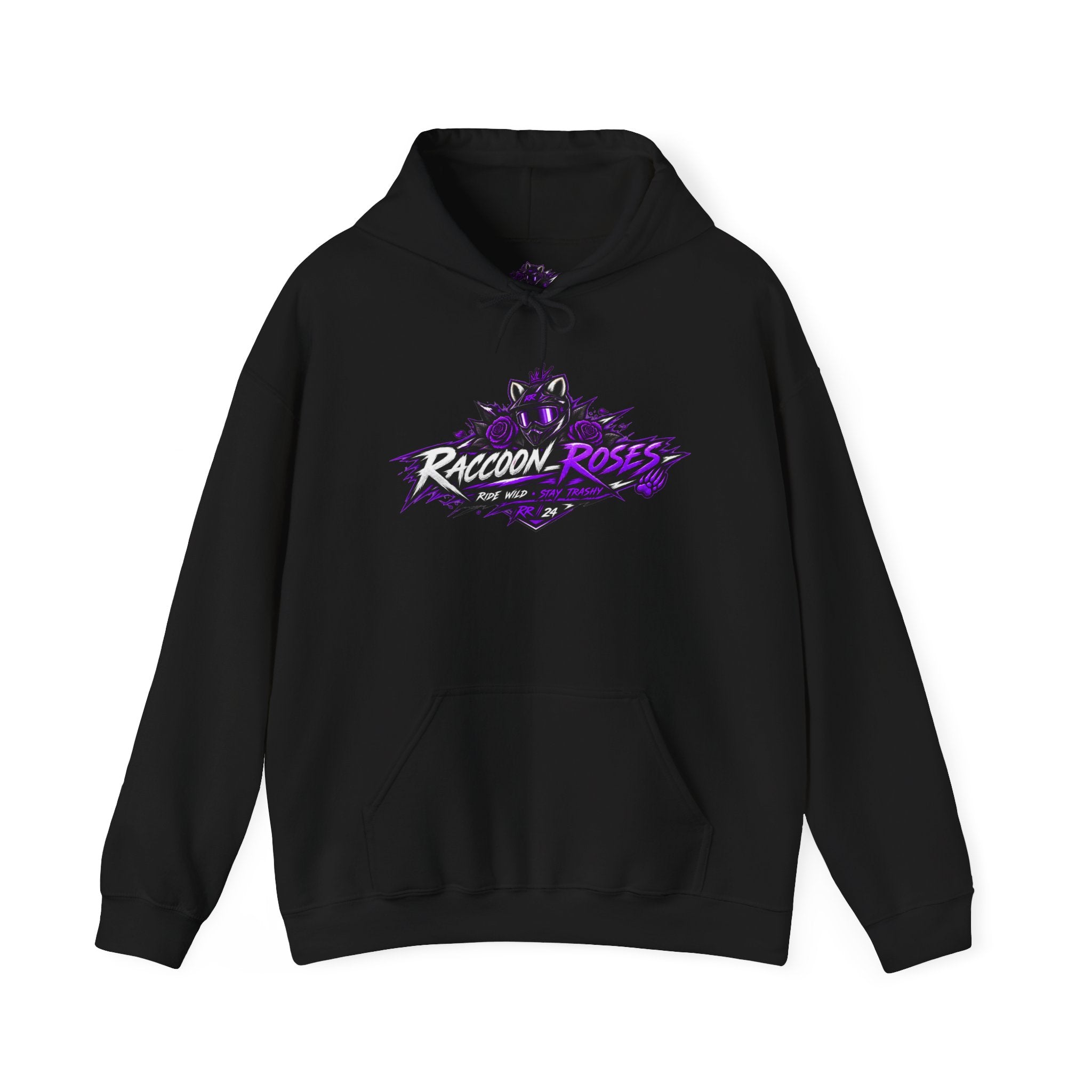Raccoon Roses Graphic Hoodie — Purple Gamer Streetwear