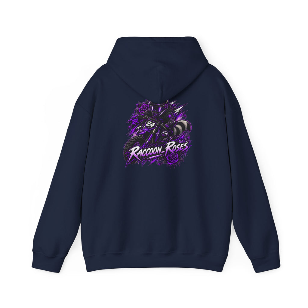 Raccoon Roses Graphic Hoodie — Purple Gamer Streetwear