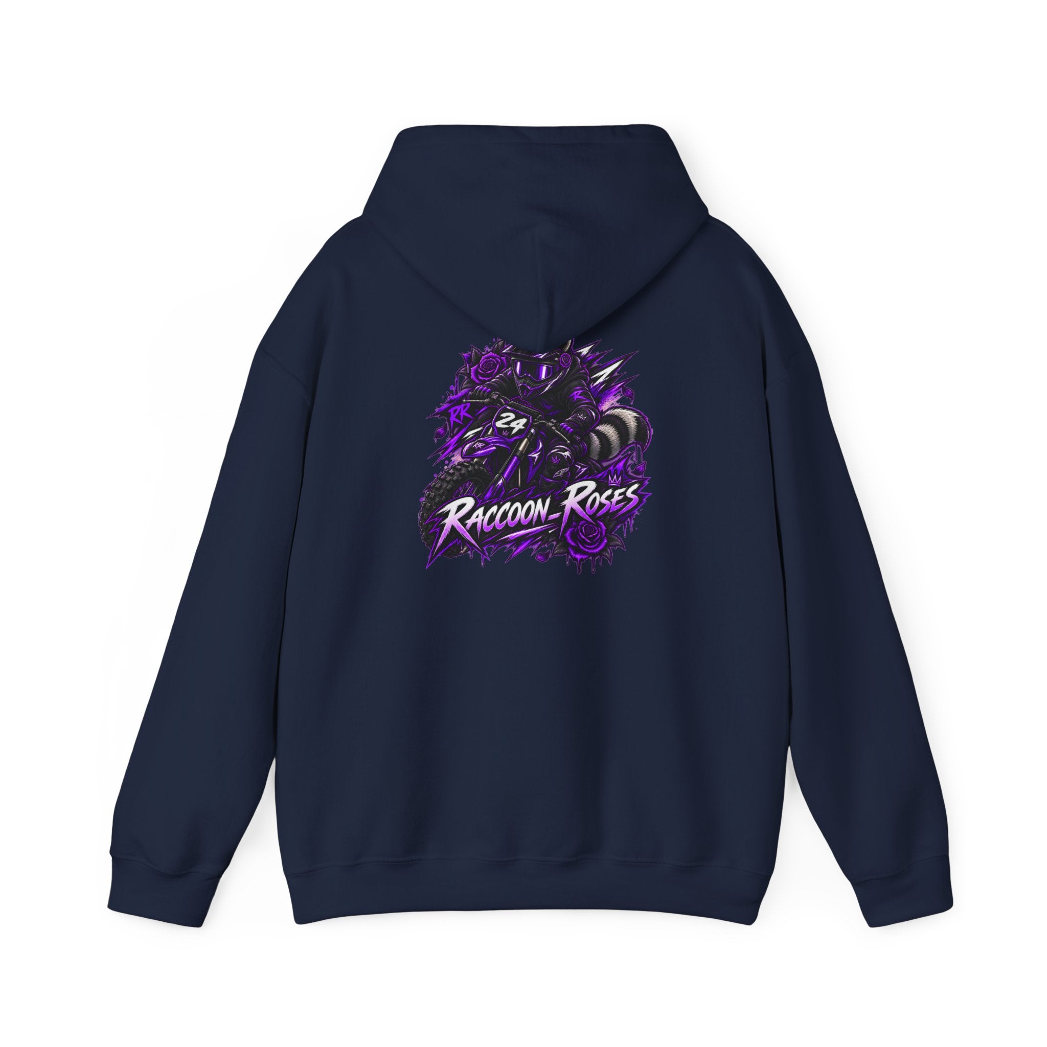 Raccoon Roses Graphic Hoodie — Purple Gamer Streetwear