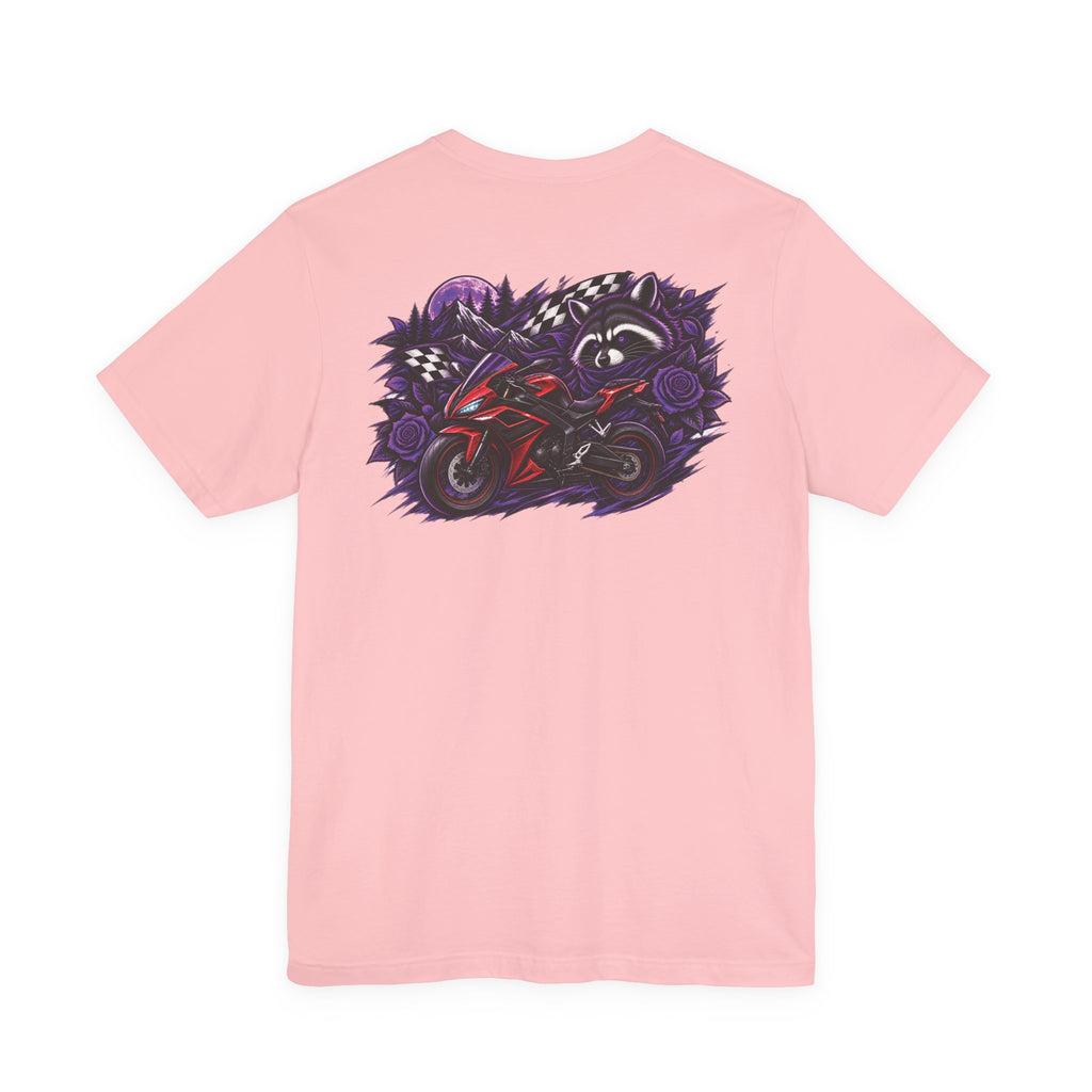 Raccoon Rose Motorcycle Graphic Tee