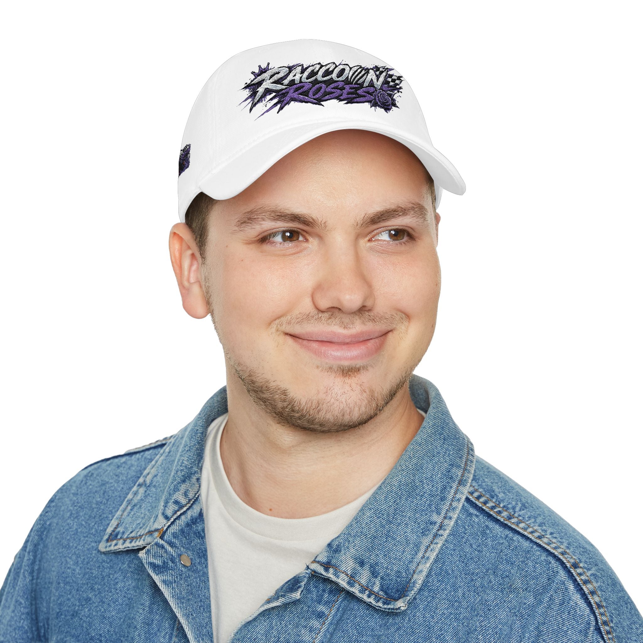 Raccoons Roses Low Profile Baseball Cap
