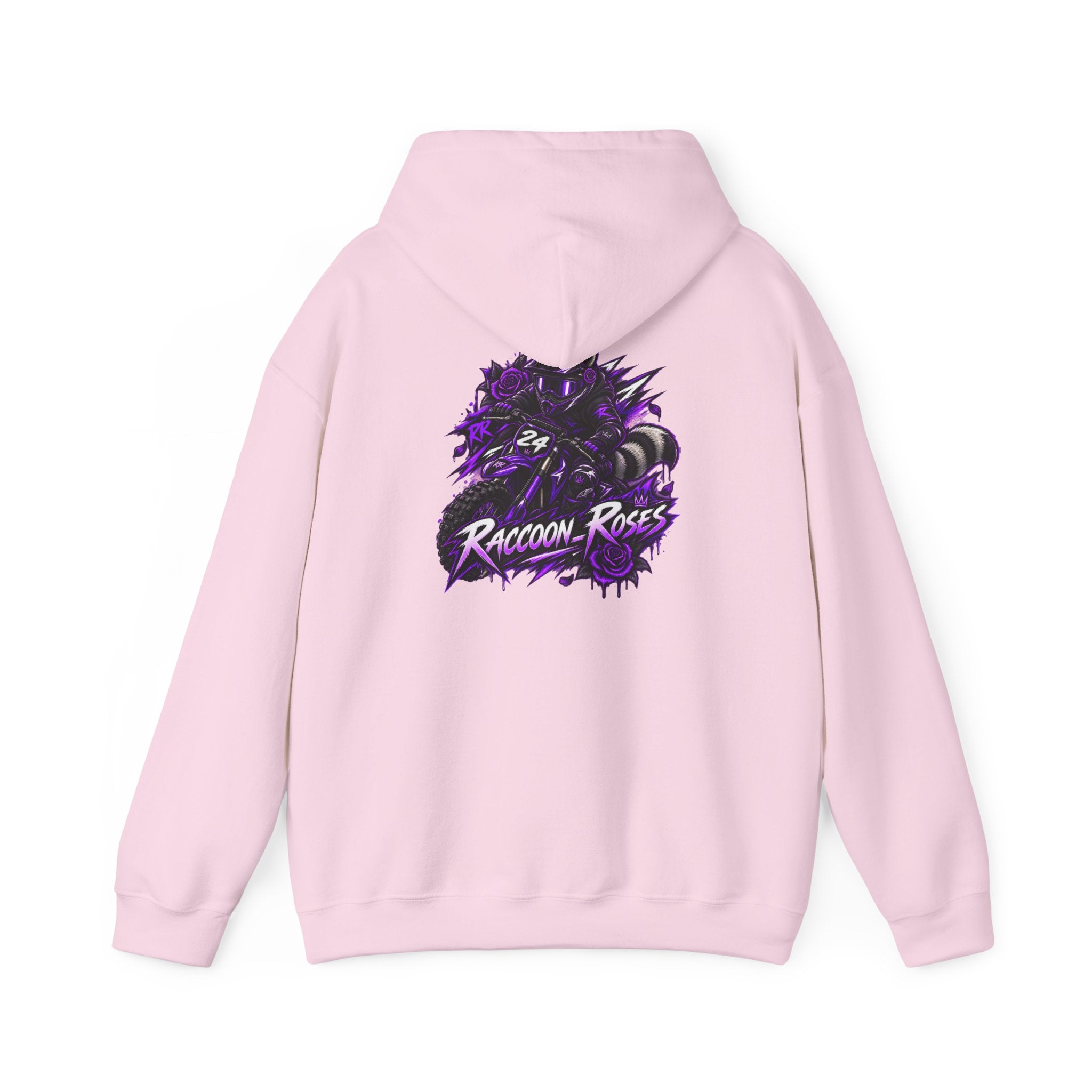 Raccoon Roses Graphic Hoodie — Purple Gamer Streetwear