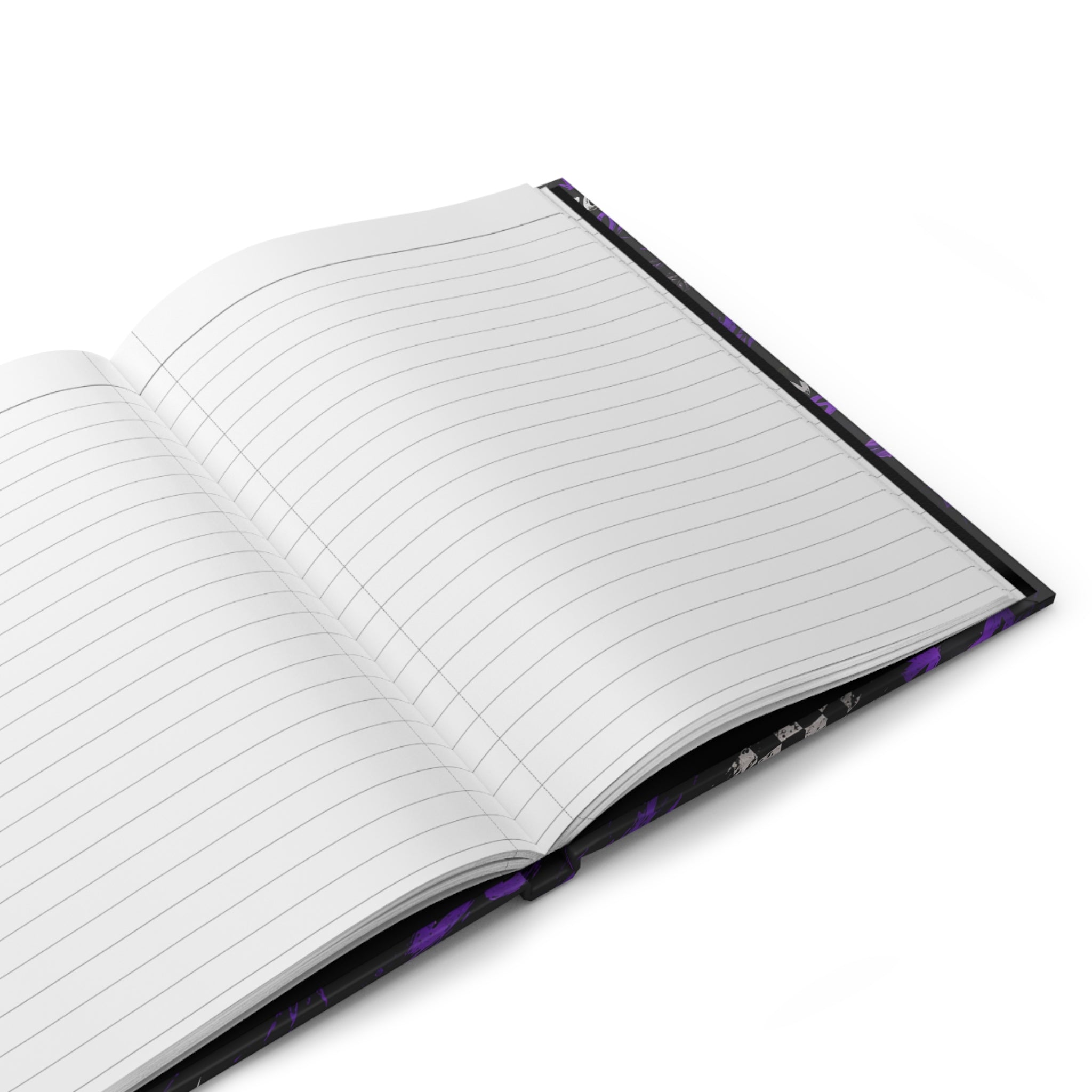 Raccoon Roses Hardcover Journal — Purple Floral Racer Notebook