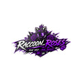 Raccoon Roses Die-Cut Sticker — 'Ride Wild, Stay Trashy' Purple Mascot Decal