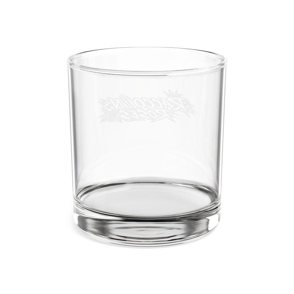 Engraved Whiskey Glass 10.5oz — 'Raccooning Roses' Distressed Logo Rocks Glass