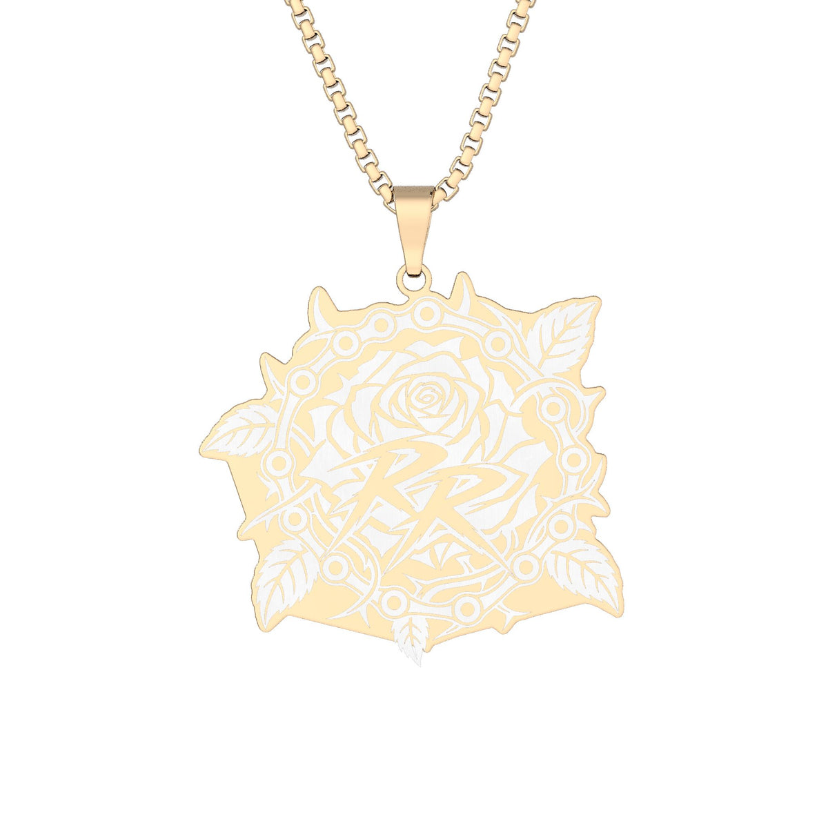 the RR chain rose necklace