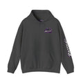 Raccoon Roadsters Motorcycle Graphic Hoodie — Retro Purple Rider Sweatshirt
