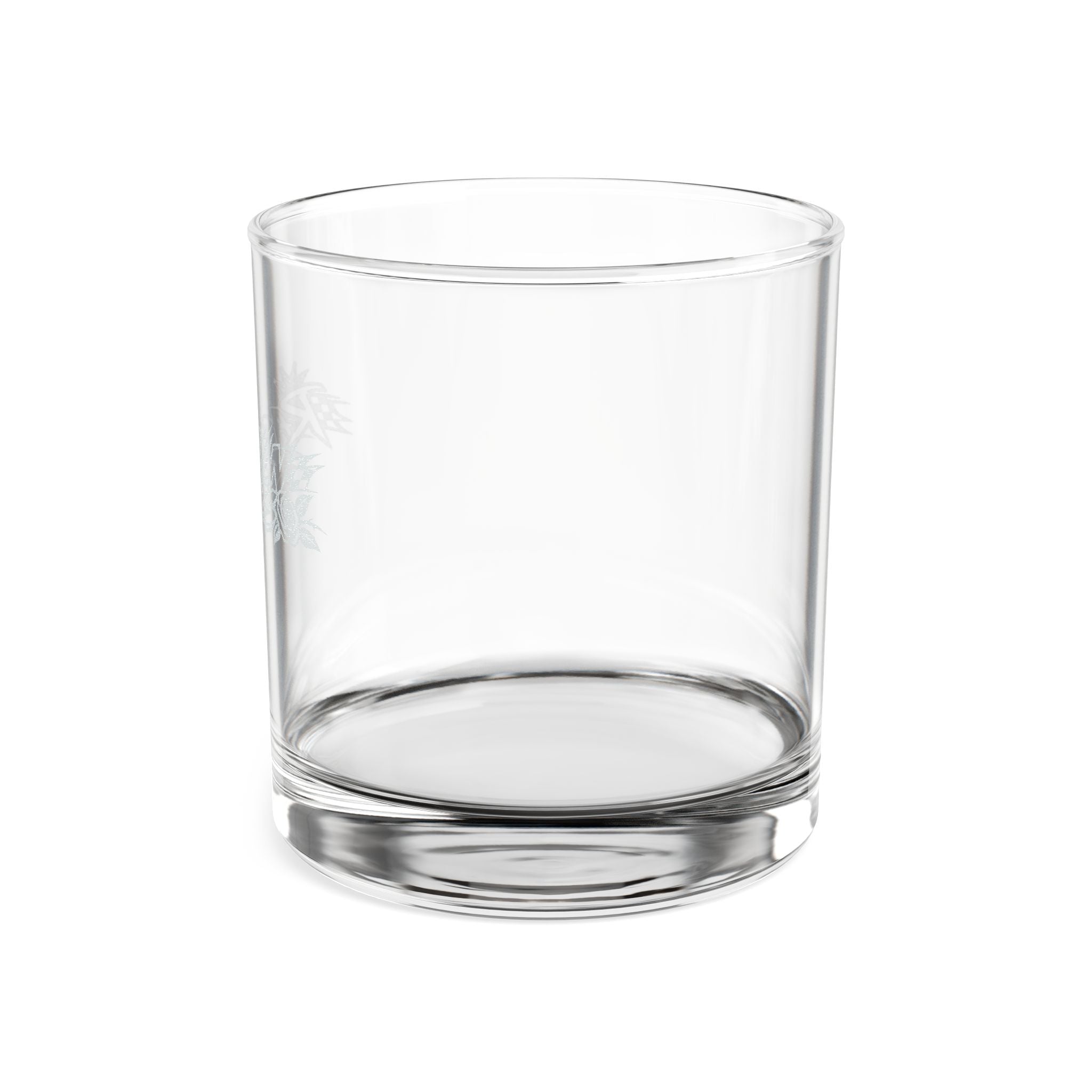 Engraved Whiskey Glass 10.5oz — 'Raccooning Roses' Distressed Logo Rocks Glass