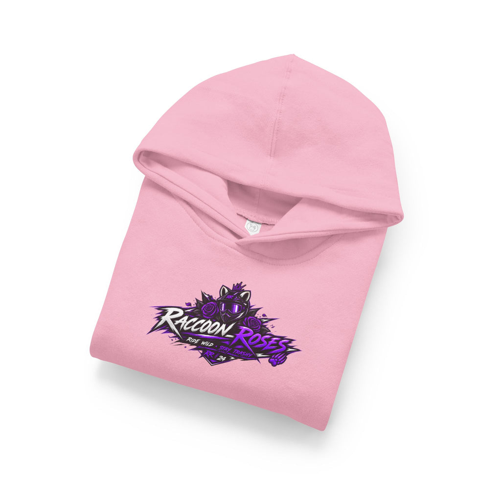 Raccoon Roses Toddler Hoodie — Cute Purple Graphic Pullover
