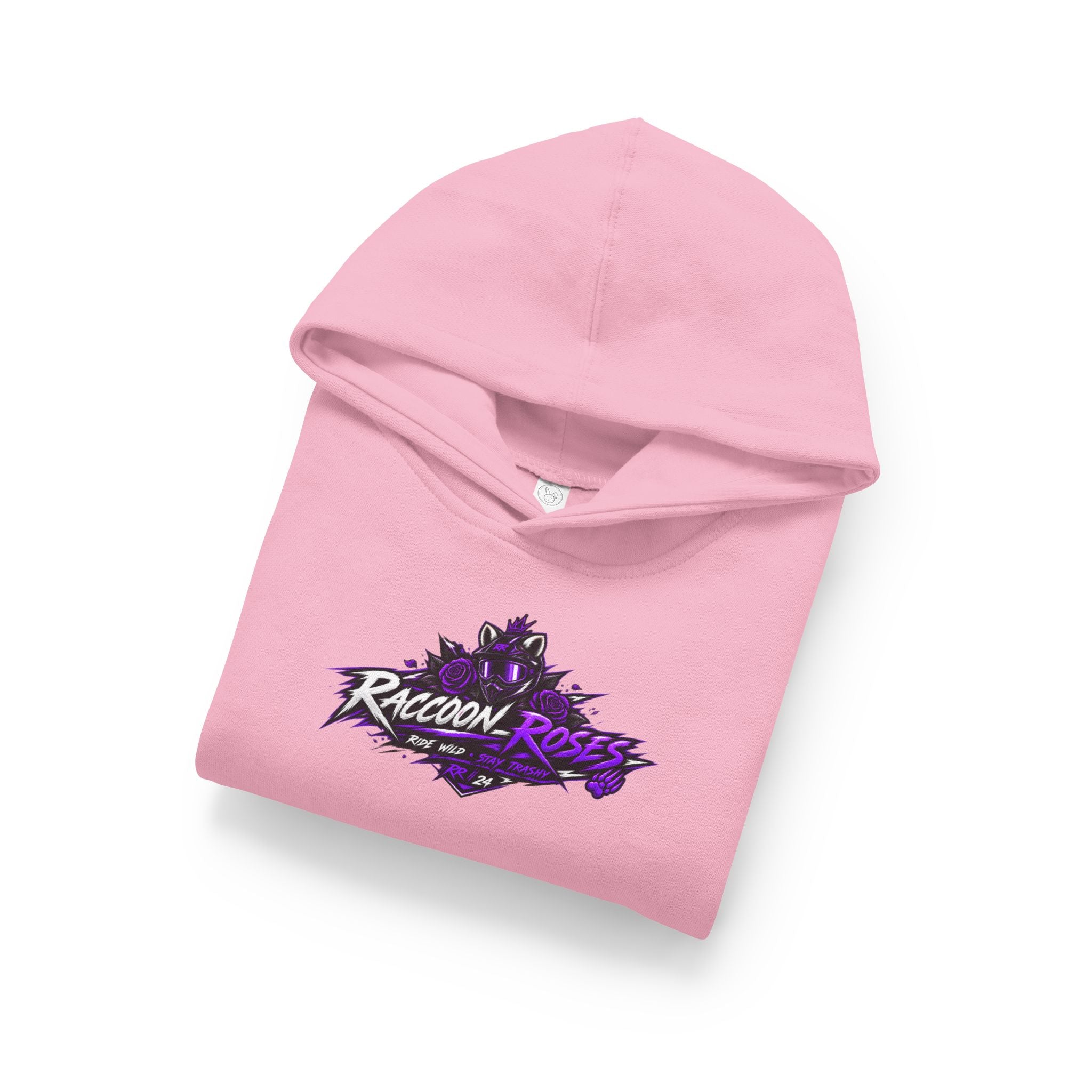 Raccoon Roses Toddler Hoodie — Cute Purple Graphic Pullover