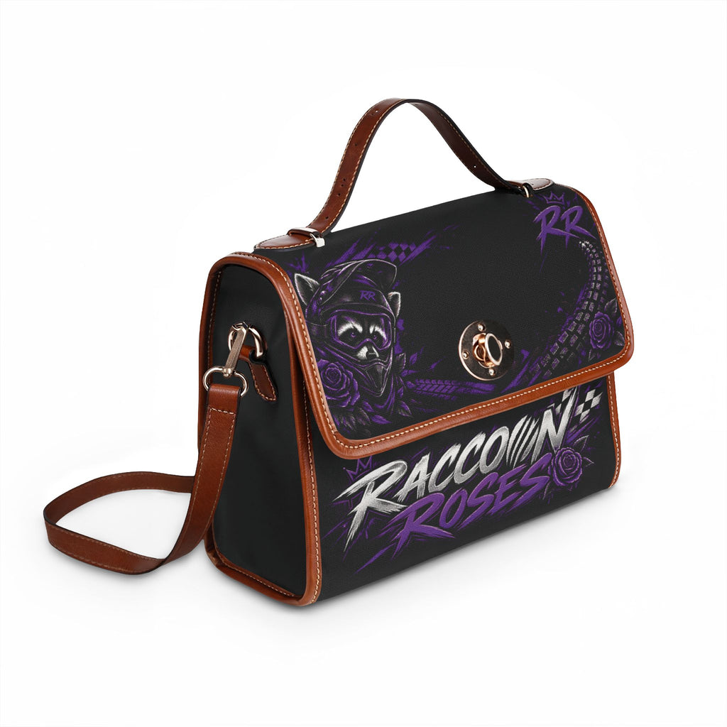 Canvas Bag — Raccoon & Roses Waterproof Tote with Purple Gothic Graphic