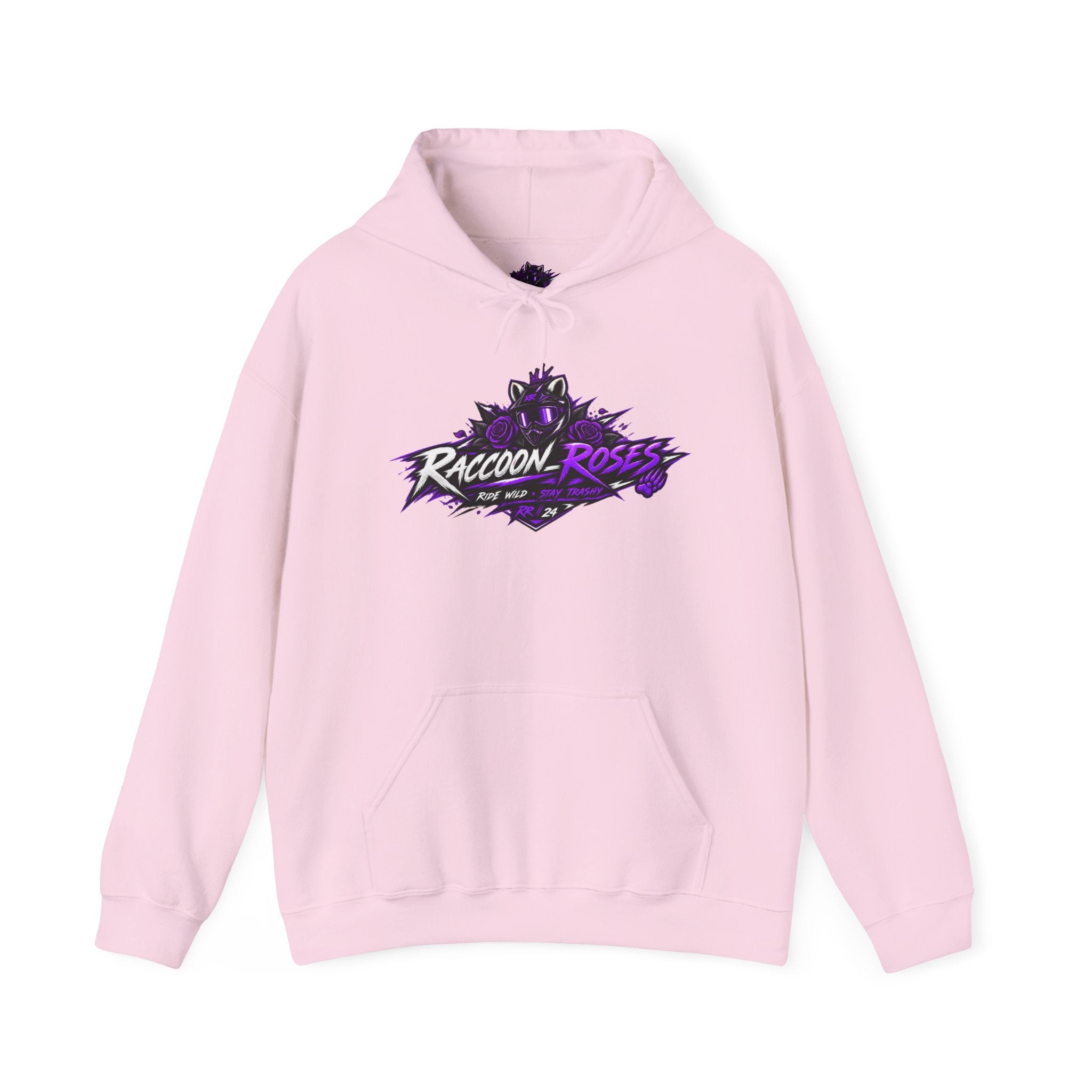 Raccoon Roses Graphic Hoodie — Purple Gamer Streetwear