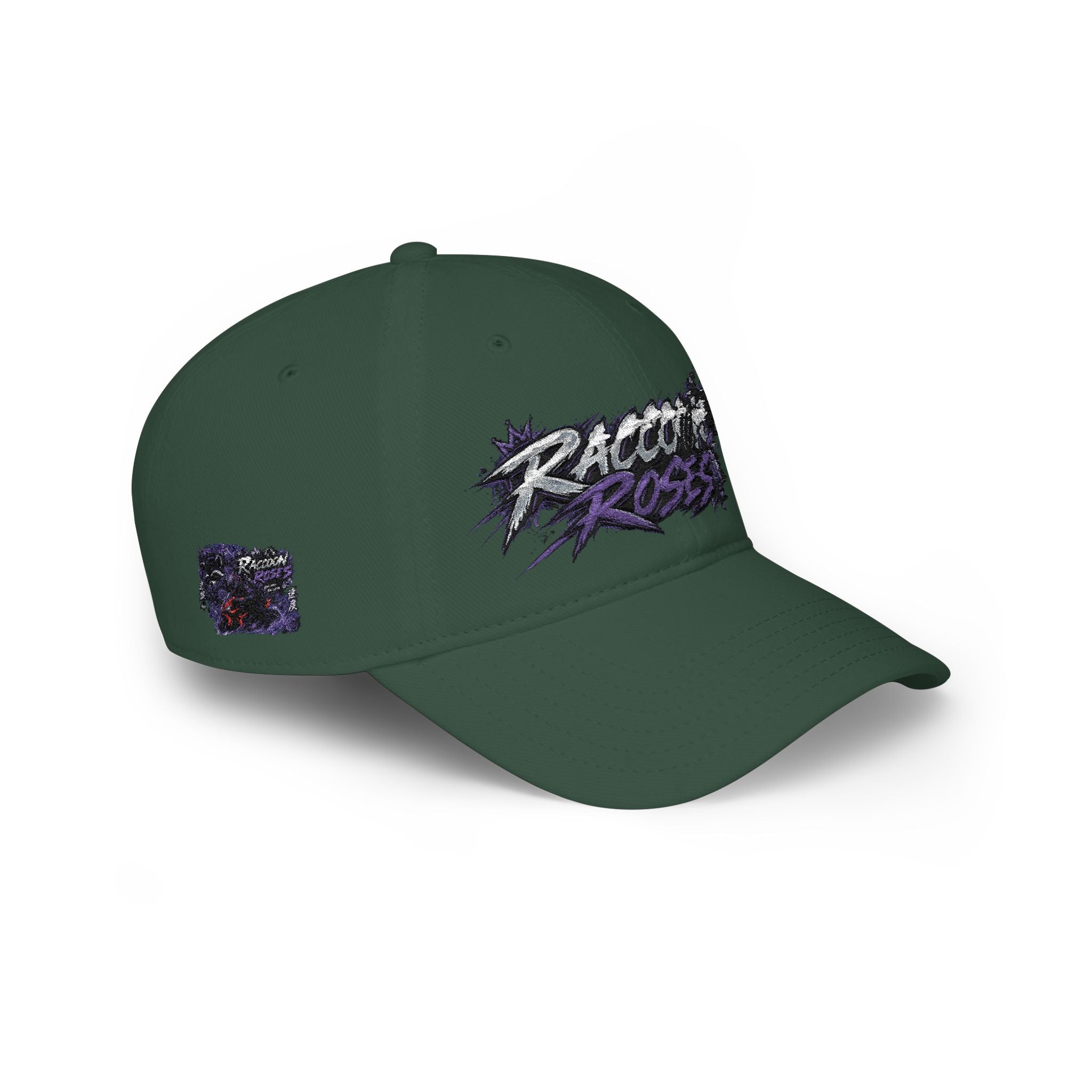 Raccoons Roses Low Profile Baseball Cap