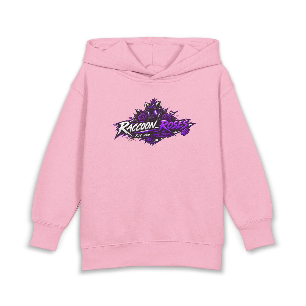 Raccoon Roses Toddler Hoodie — Cute Purple Graphic Pullover