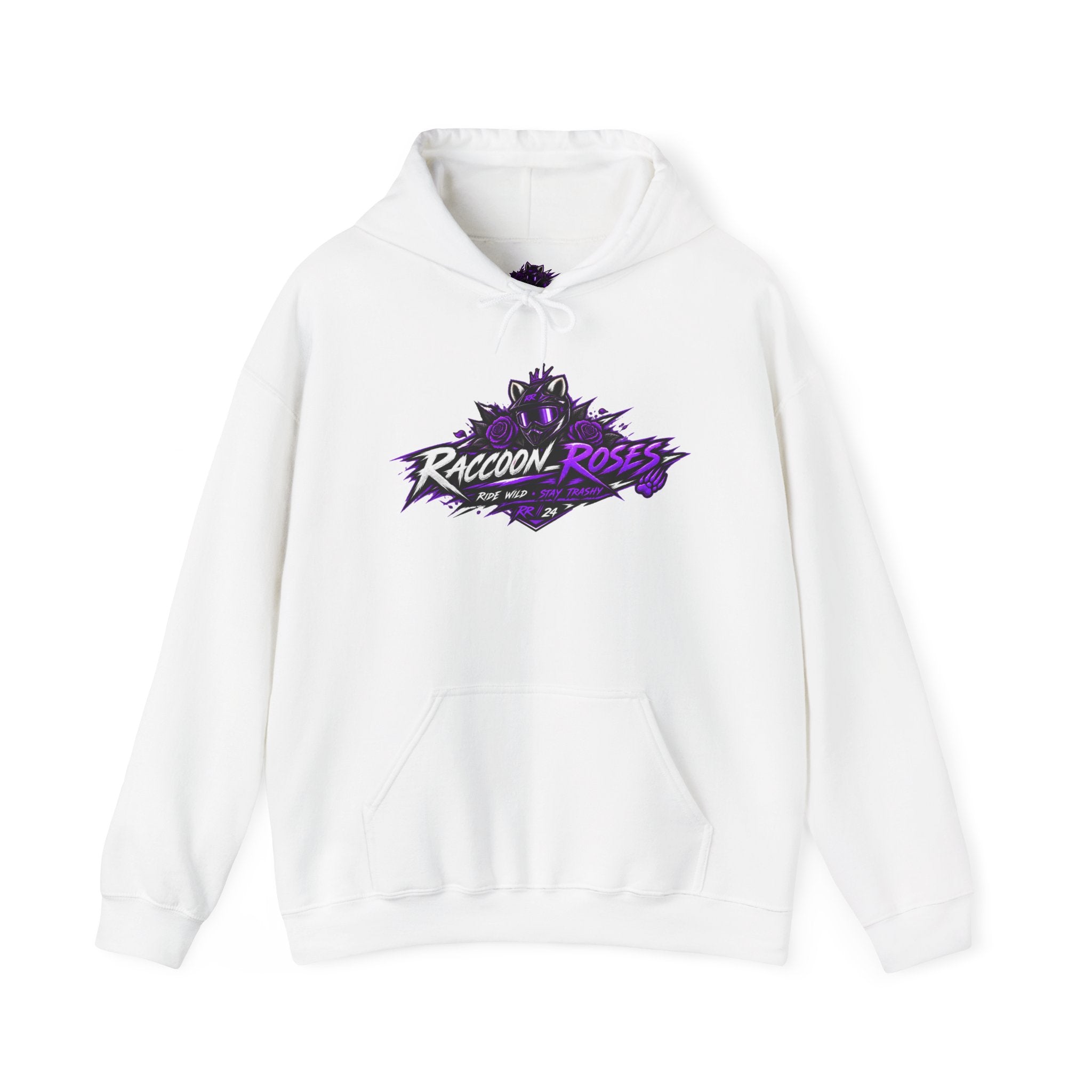 Raccoon Roses Graphic Hoodie — Purple Gamer Streetwear