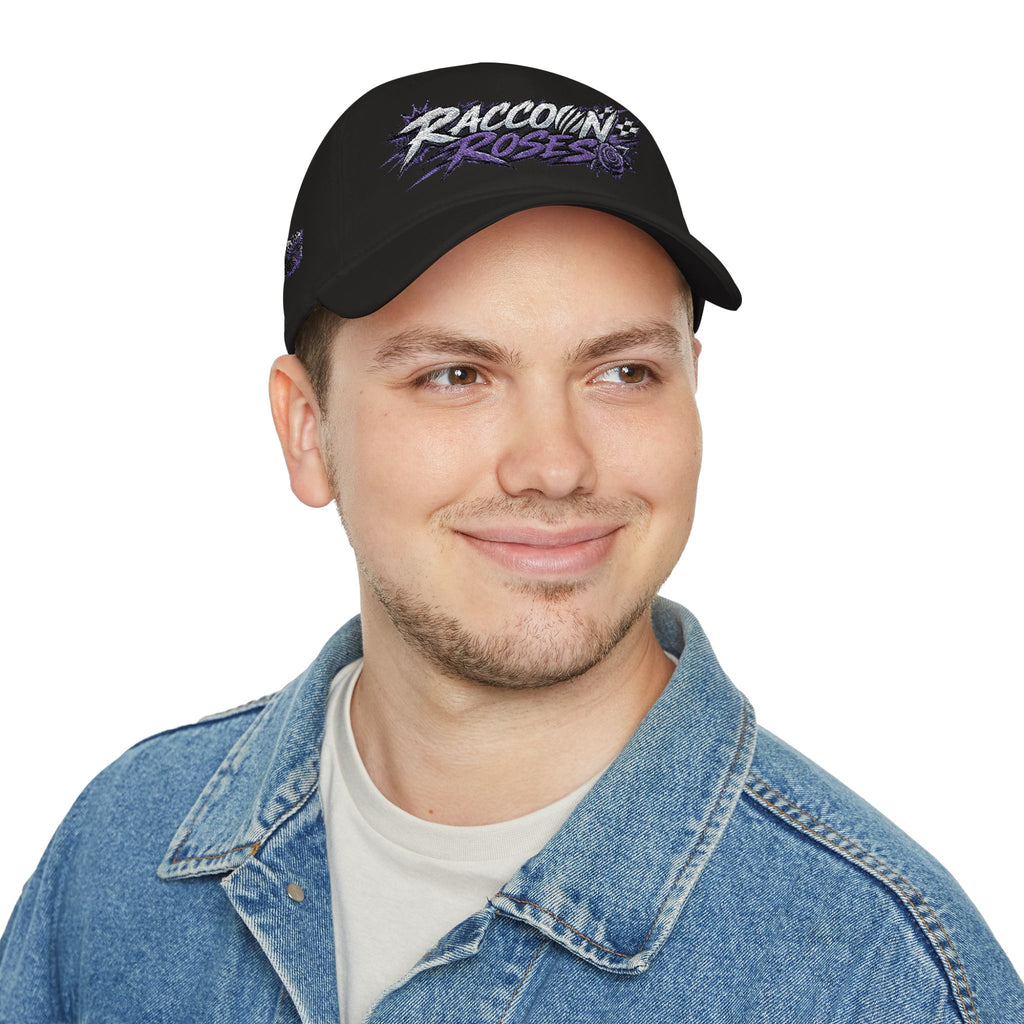 Raccoons Roses Low Profile Baseball Cap