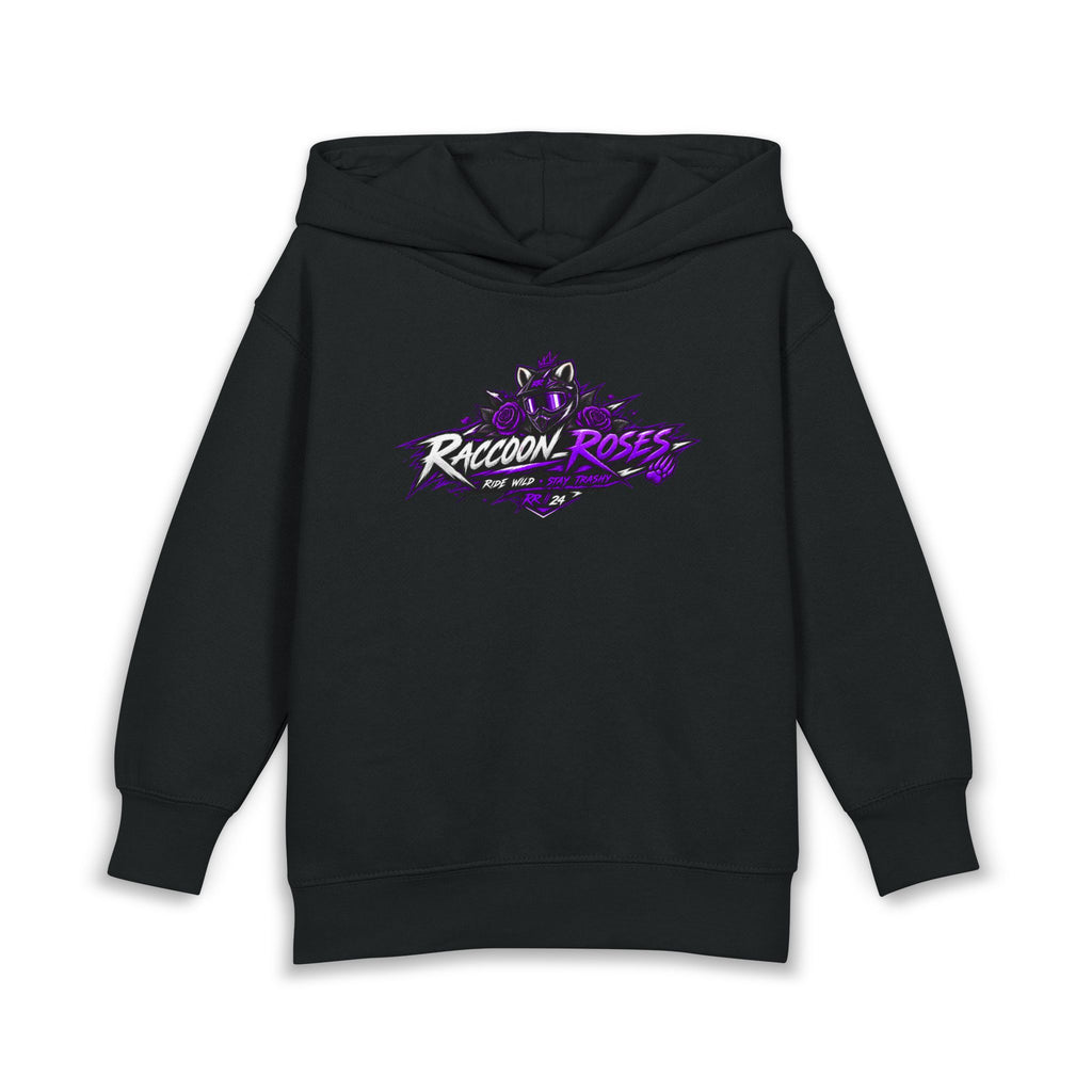 Raccoon Roses Toddler Hoodie — Cute Purple Graphic Pullover