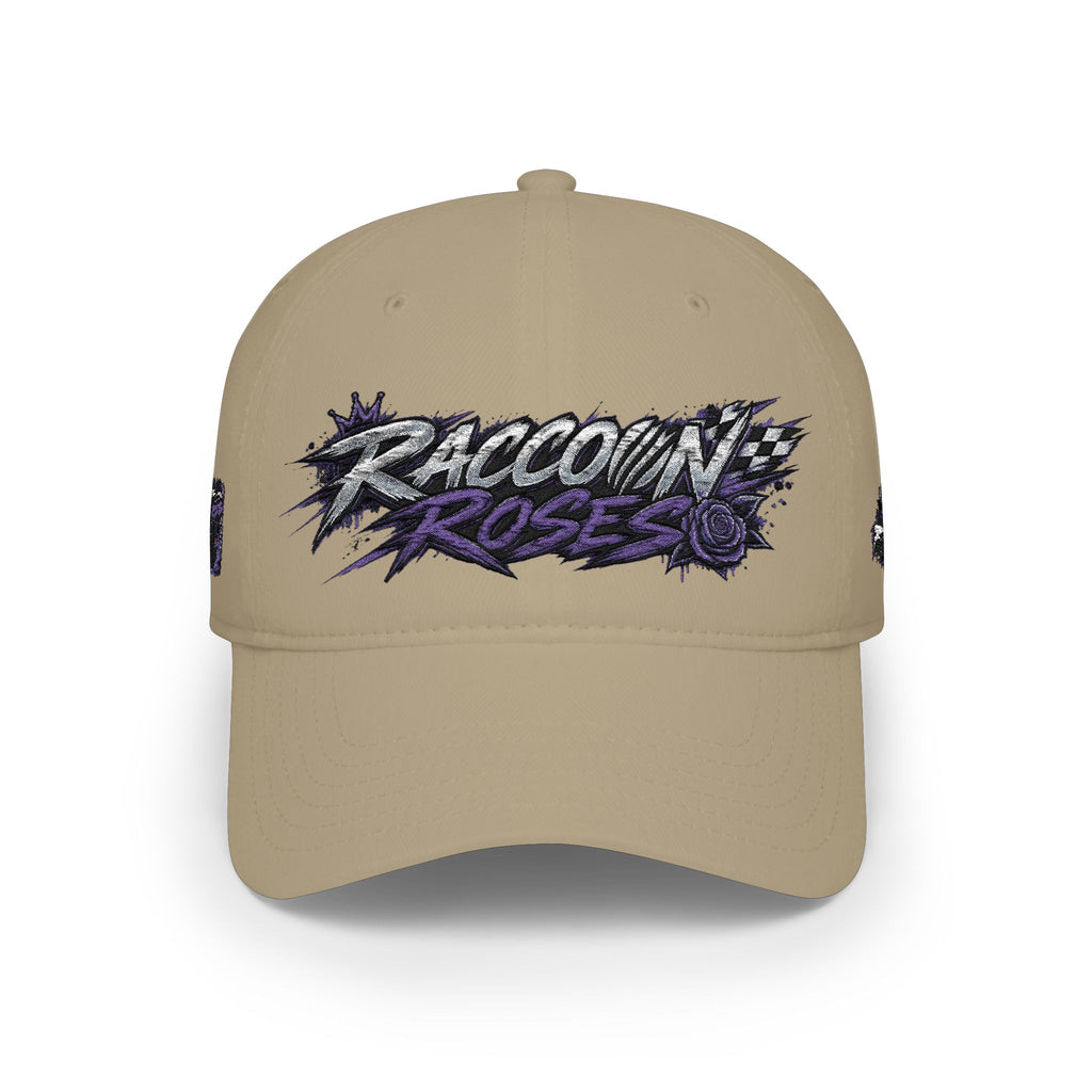Raccoons Roses Low Profile Baseball Cap