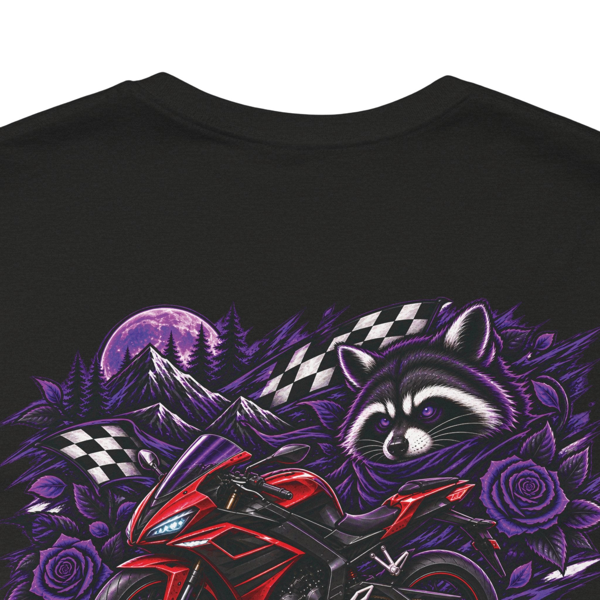Raccoon Rose Motorcycle Graphic Tee