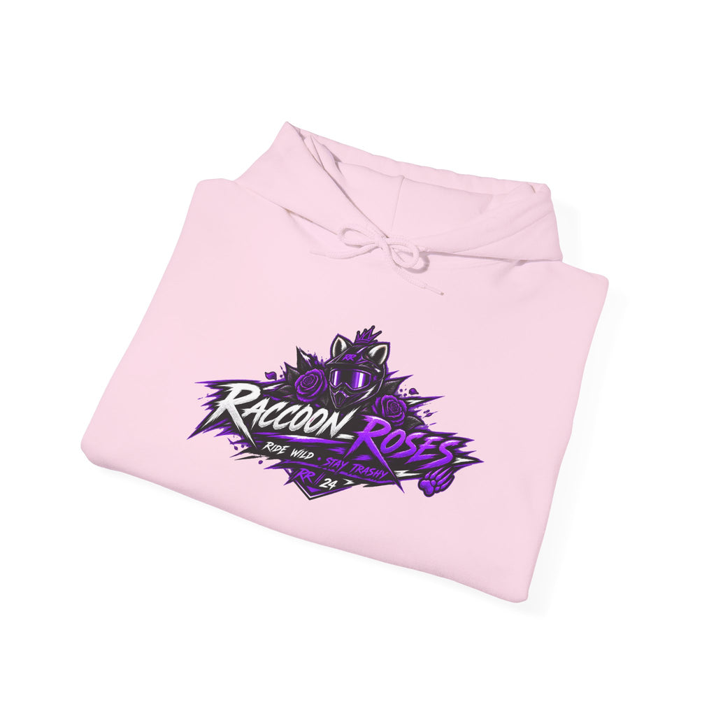 Raccoon Roses Graphic Hoodie — Purple Gamer Streetwear