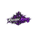 Raccoon Roses Kiss-Cut Sticker — Purple Racer Logo Sticker for Laptops, Skateboards & Helmets