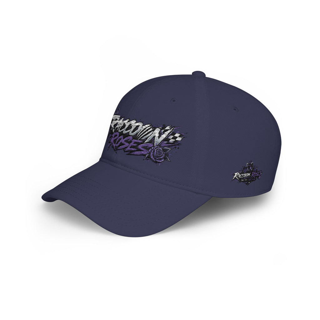 Raccoons Roses Low Profile Baseball Cap