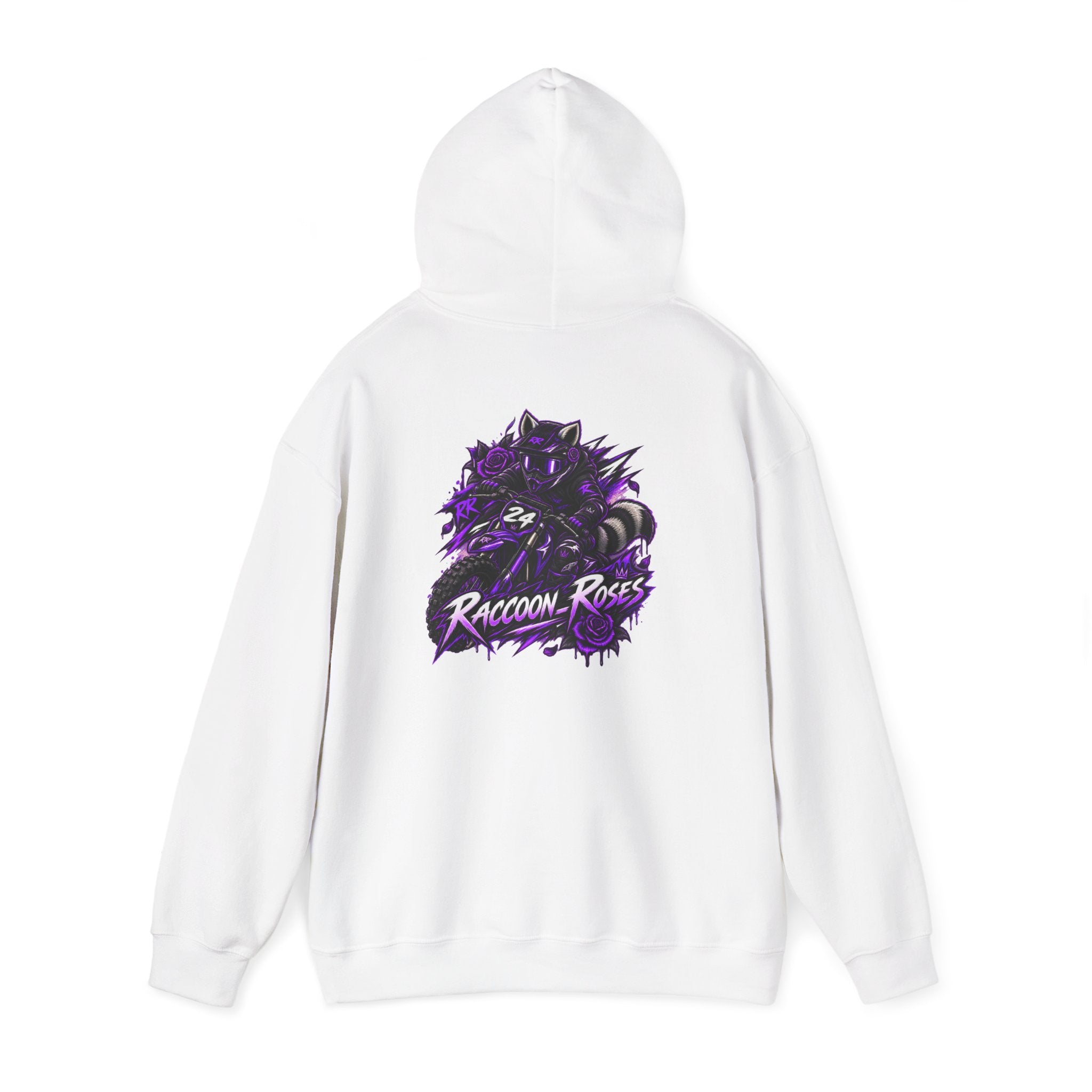 Raccoon Roses Graphic Hoodie — Purple Gamer Streetwear