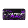 Raccoon Roses Mini License Plate - Purple Racing Skull Design