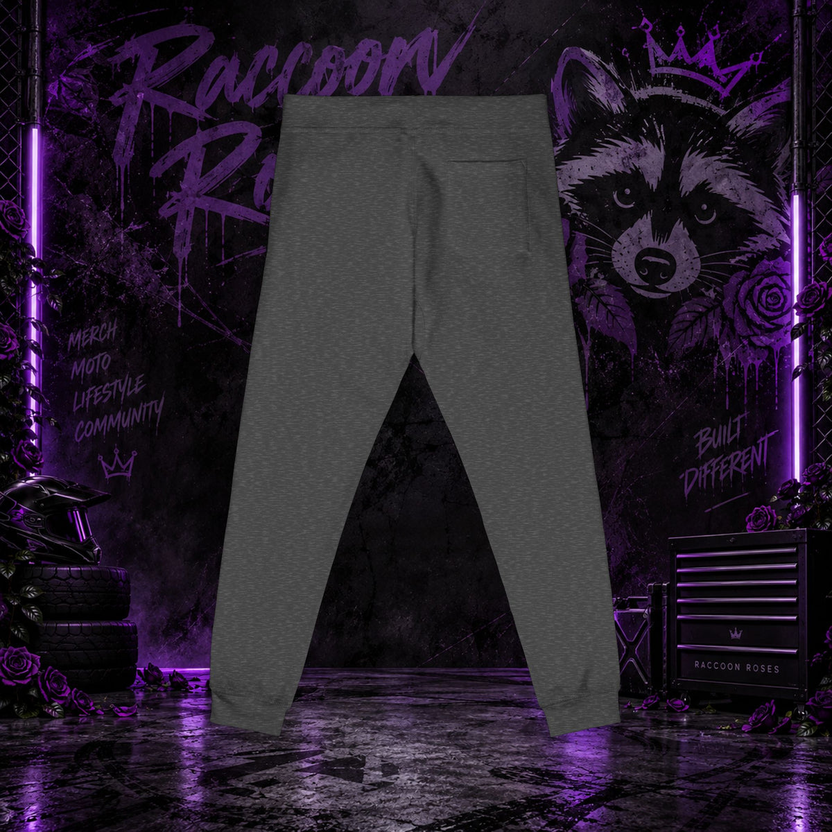Embroidered 'Frozen Roses' Fleece Sweatpants