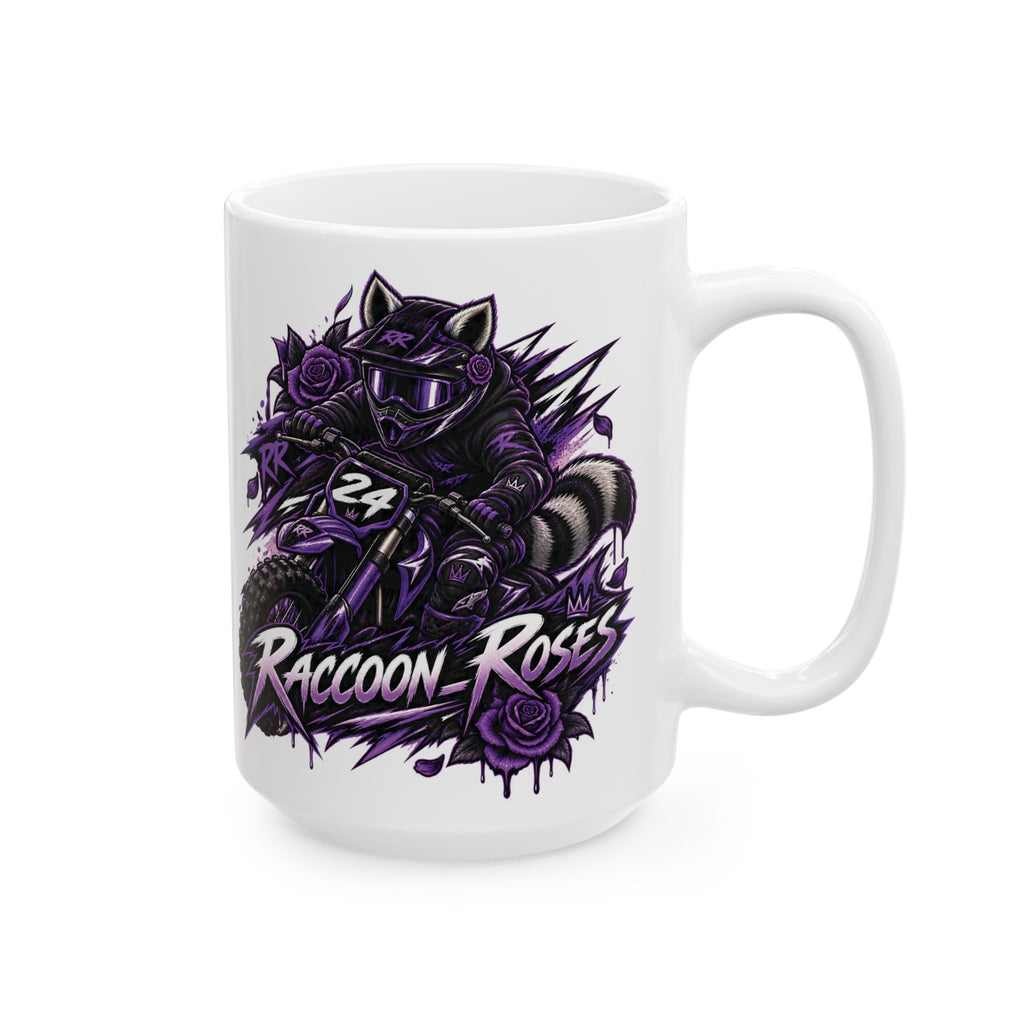 Raven Skull Gaming Ceramic Mug (11oz, 15oz) – Dark Purple Skull & Headphones Coffee Cup