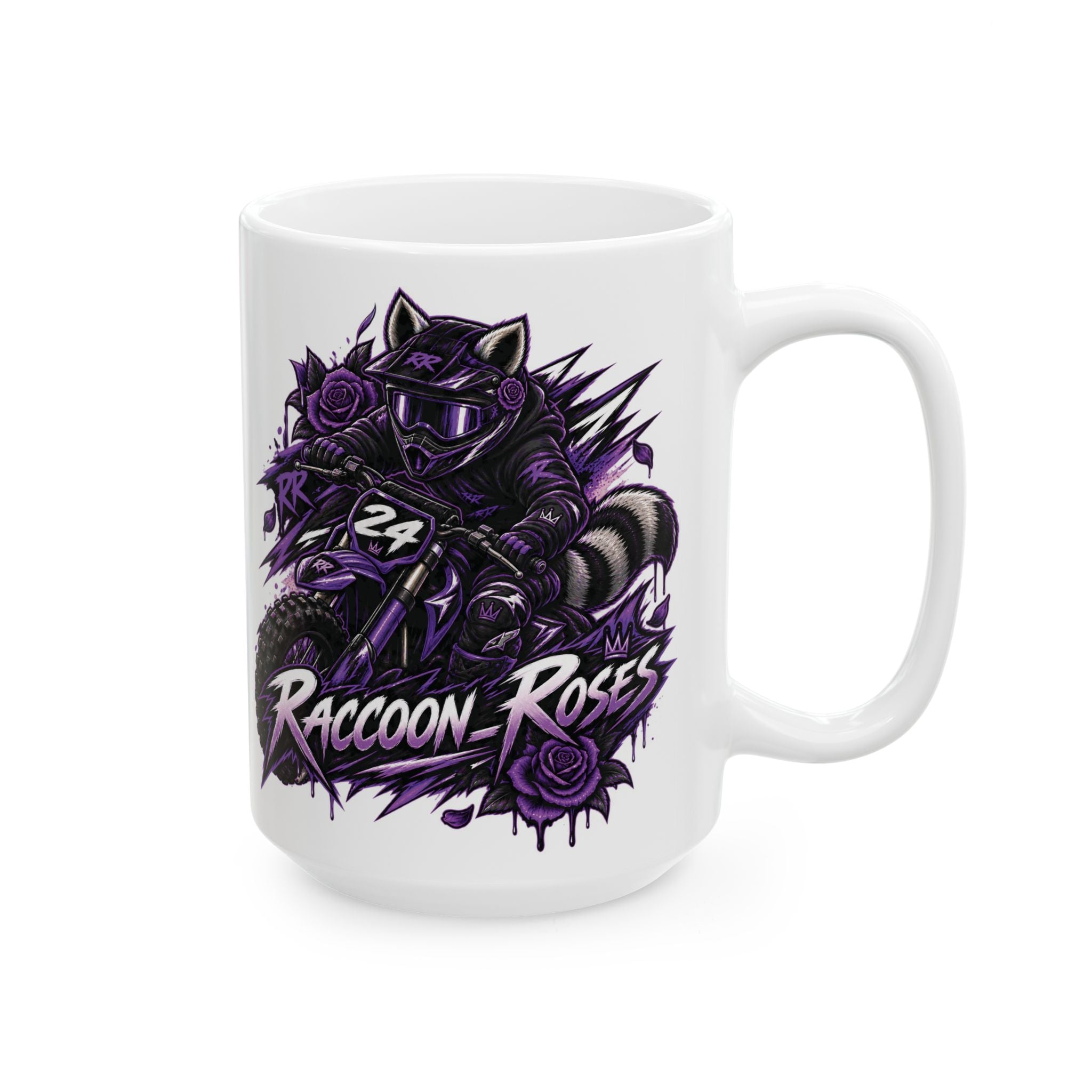 Raven Skull Gaming Ceramic Mug (11oz, 15oz) – Dark Purple Skull & Headphones Coffee Cup