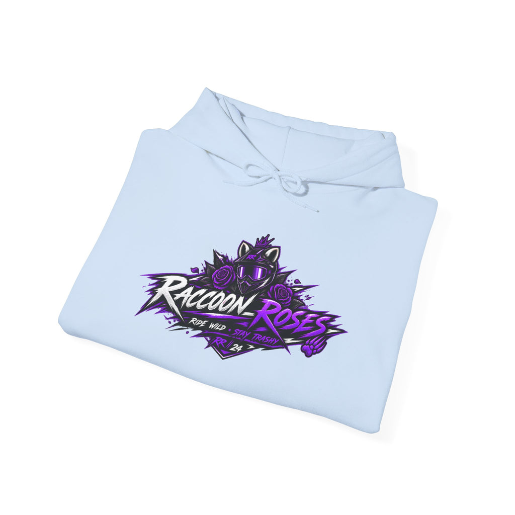 Raccoon Roses Graphic Hoodie — Purple Gamer Streetwear
