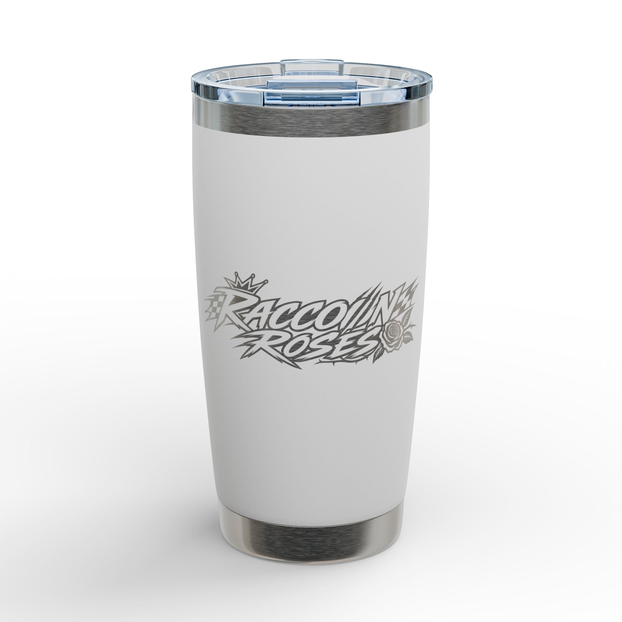 20oz Engraved Tumbler — Raccoon & Roses Logo Stainless Travel Mug