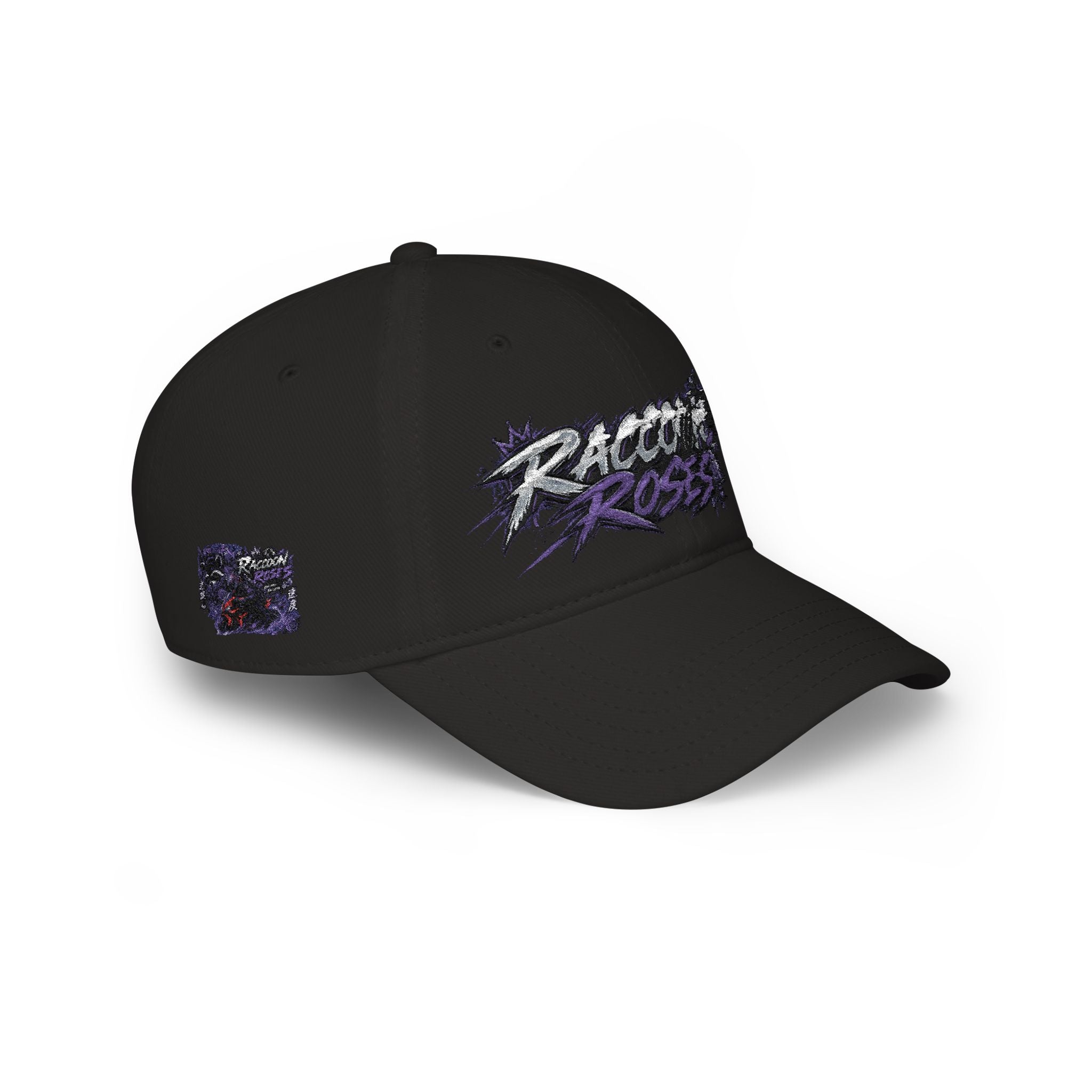 Raccoons Roses Low Profile Baseball Cap
