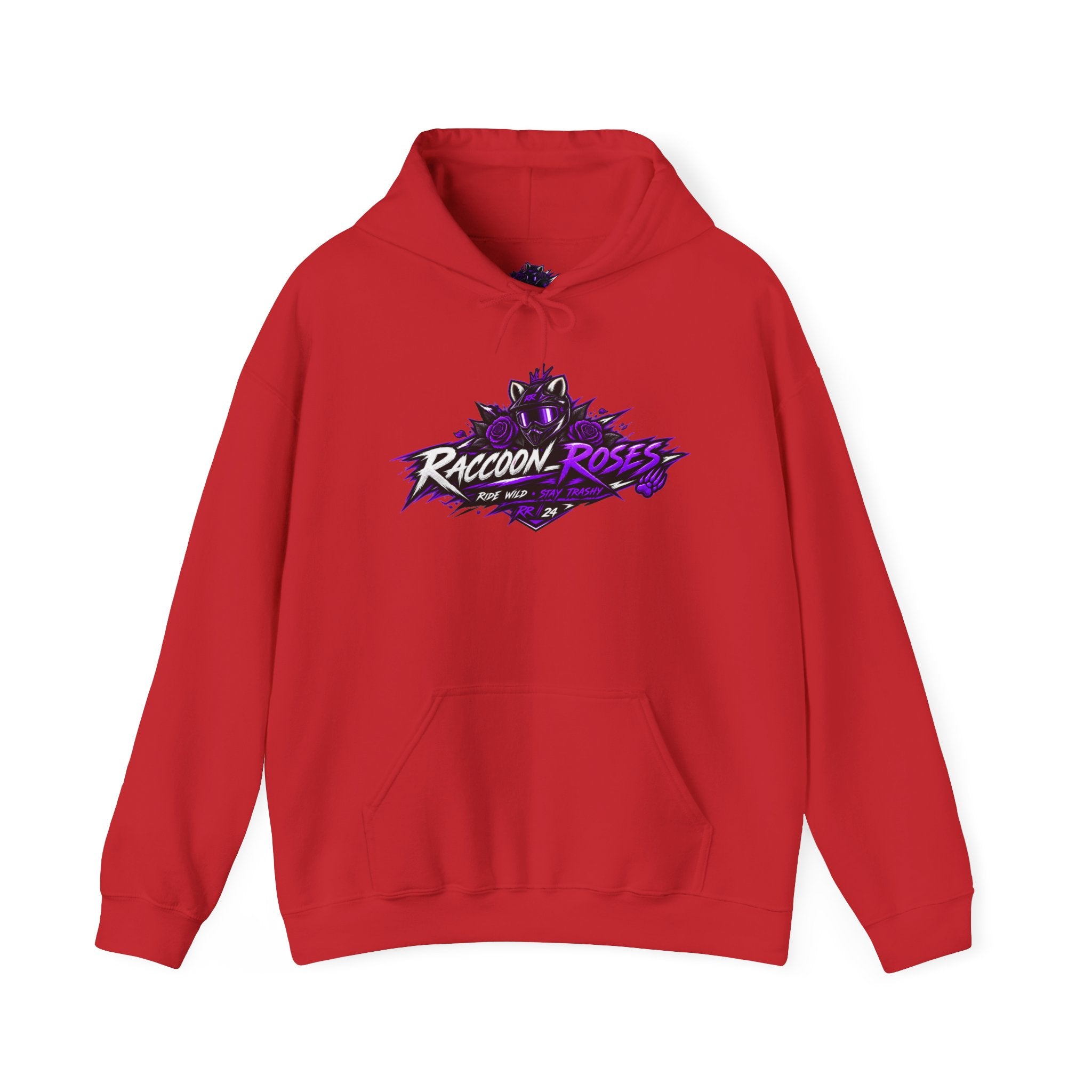 Raccoon Roses Graphic Hoodie — Purple Gamer Streetwear