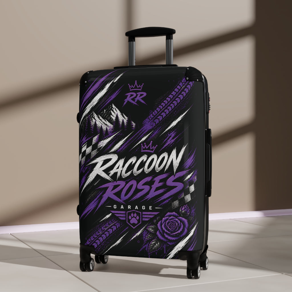 Raccoon Roses Carry-On Luggage – Skull Rider Graphic Suitcase