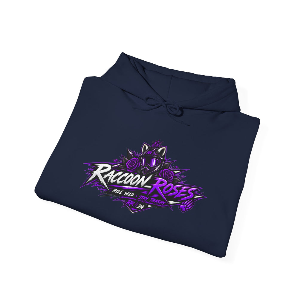 Raccoon Roses Graphic Hoodie — Purple Gamer Streetwear