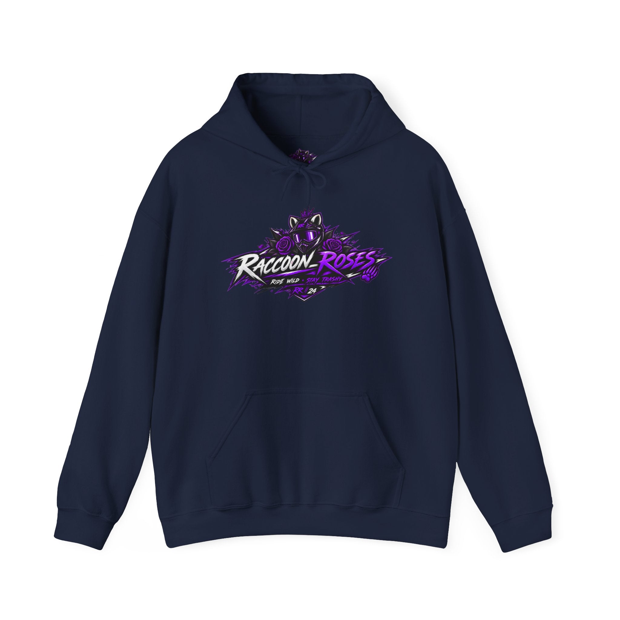 Raccoon Roses Graphic Hoodie — Purple Gamer Streetwear