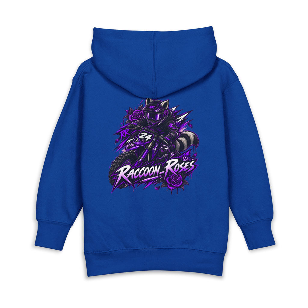 Raccoon Roses Toddler Hoodie — Cute Purple Graphic Pullover